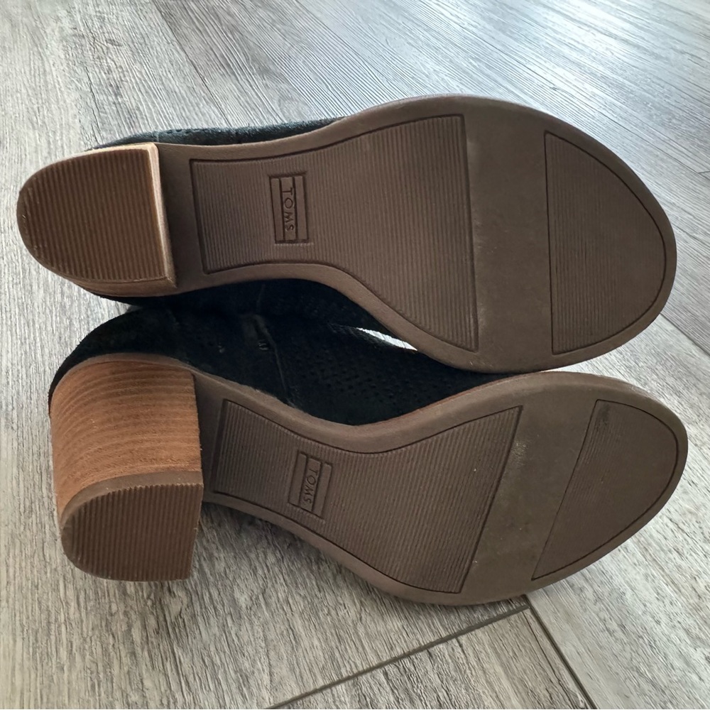 tom’s black ankle boots peep toe 6 - Picture 5 of 7